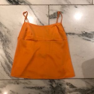 silk orange flowy tank top